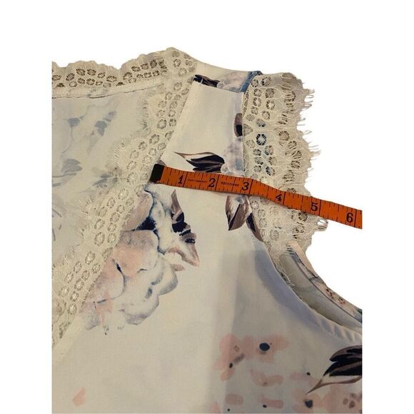 Floral Satin Cami Tank Top Relaxed Fit Summer Coastal Beach Formal - Picture 13 of 14